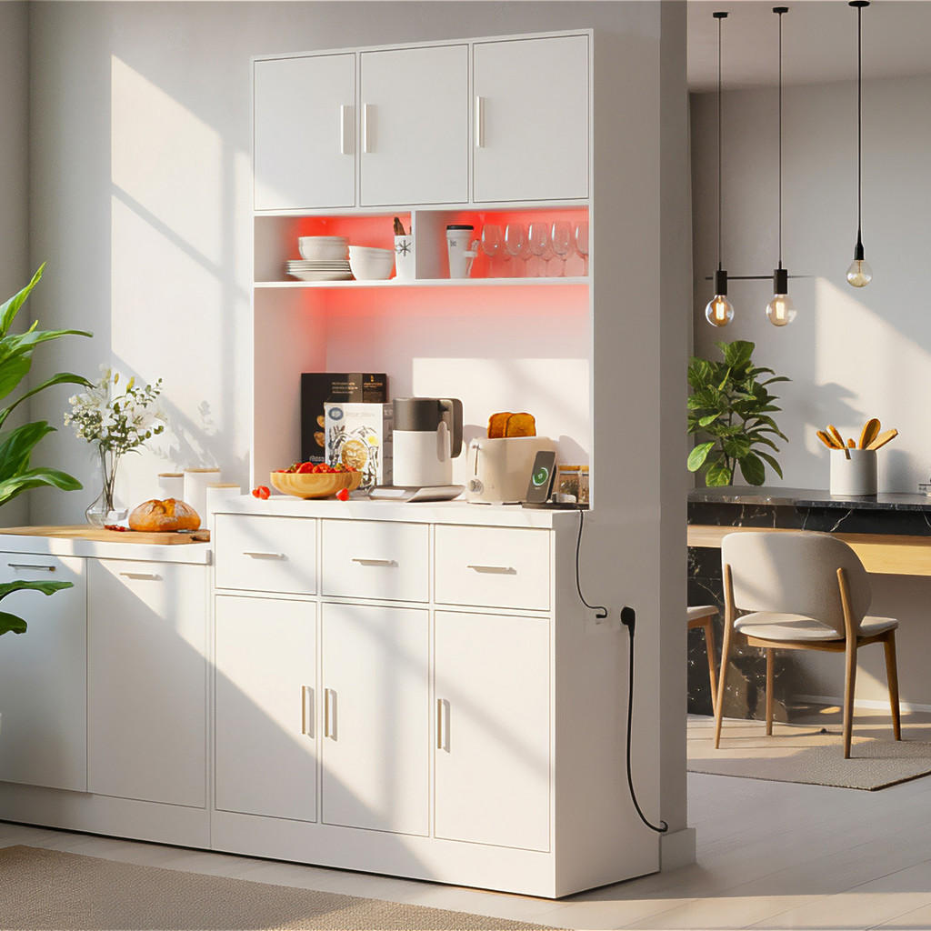 Thumbnail - Urban Meuble Highboard, Weiß, Holzwerkstoff, Metall, Rechteckig, 100x180x40 cm, Wohnzimmer, Kommoden & Sideboards, Highb...