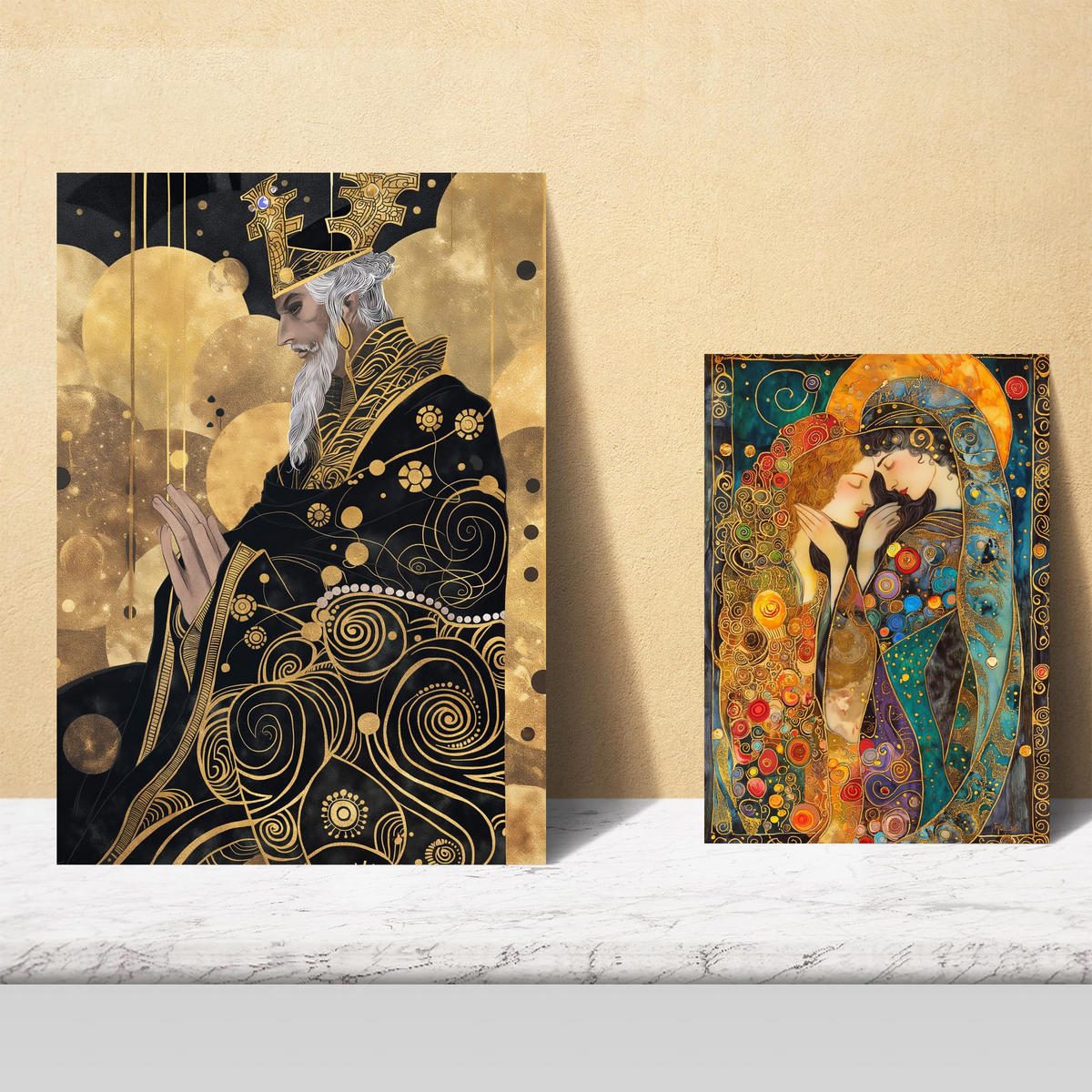 POSTER Set Mit 6 Tarotkarten Kartomantie Arcana A3 & A4 Rahmenlos - Klar, Papier (29/3cm) - Nacnic