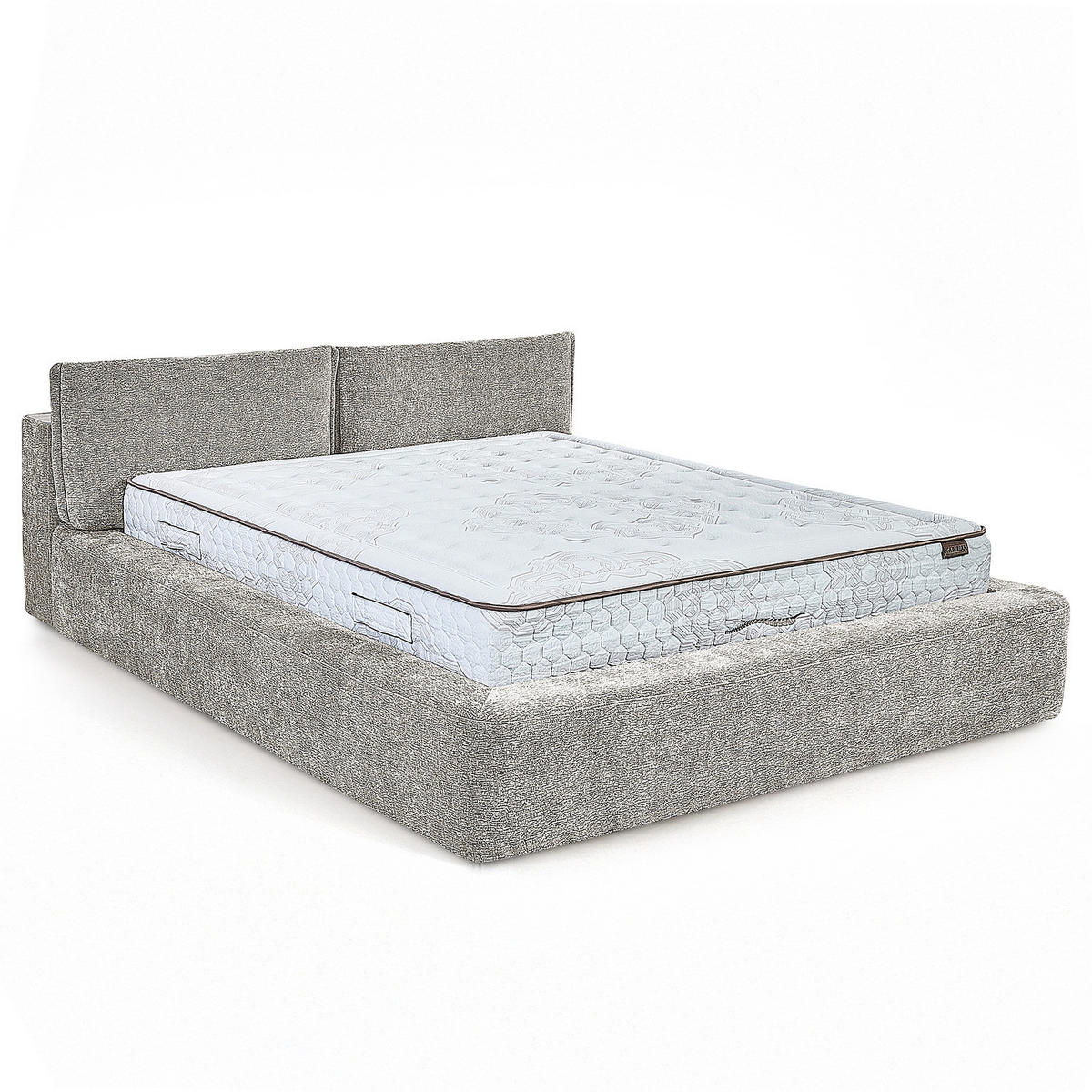 POLSTERBETT - Silberfarben, Textil (160/200cm) - home24