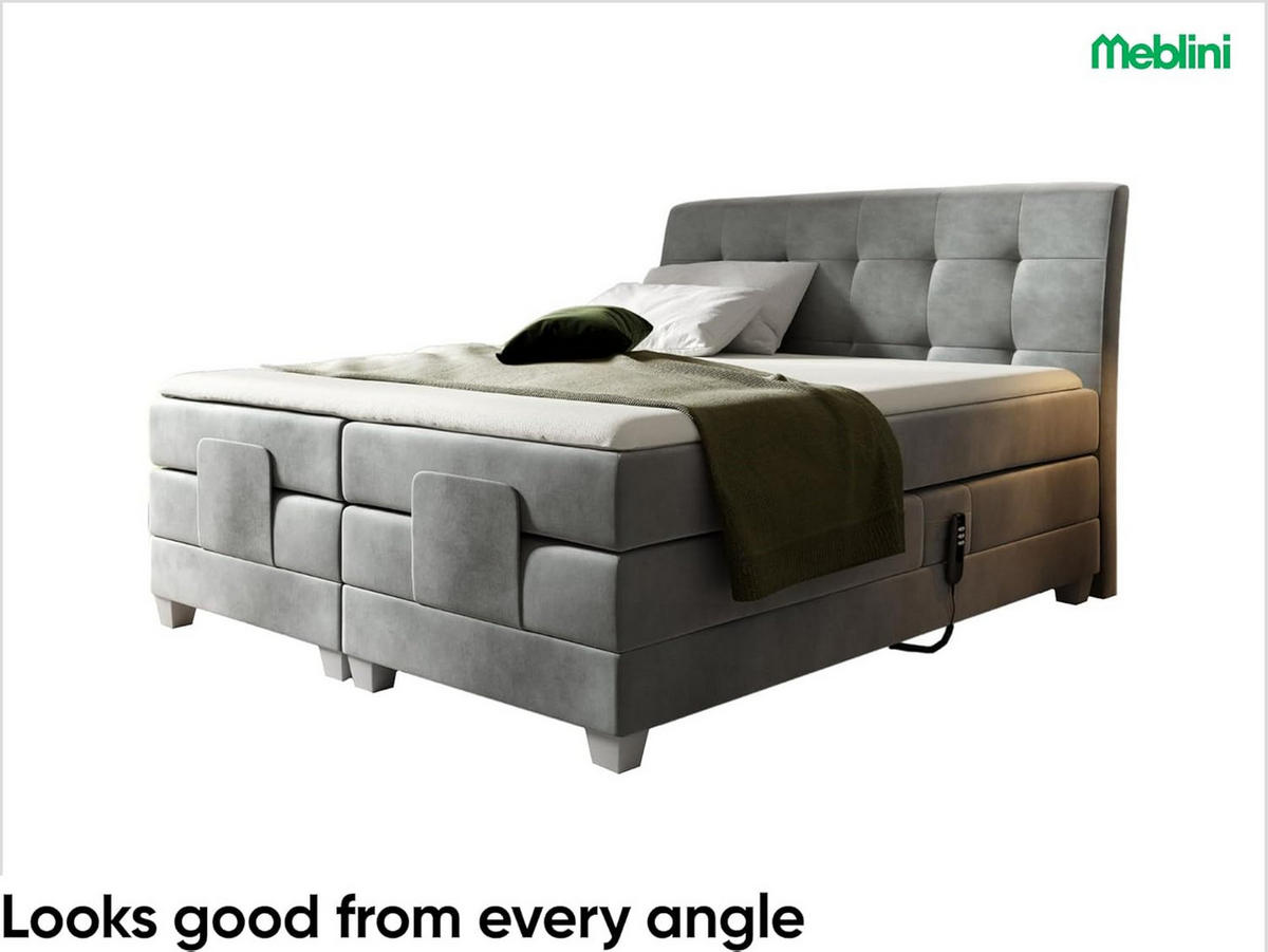 BOXSPRINGBETT DANTE - Grau, Holzwerkstoff (140/200cm) - Meblini