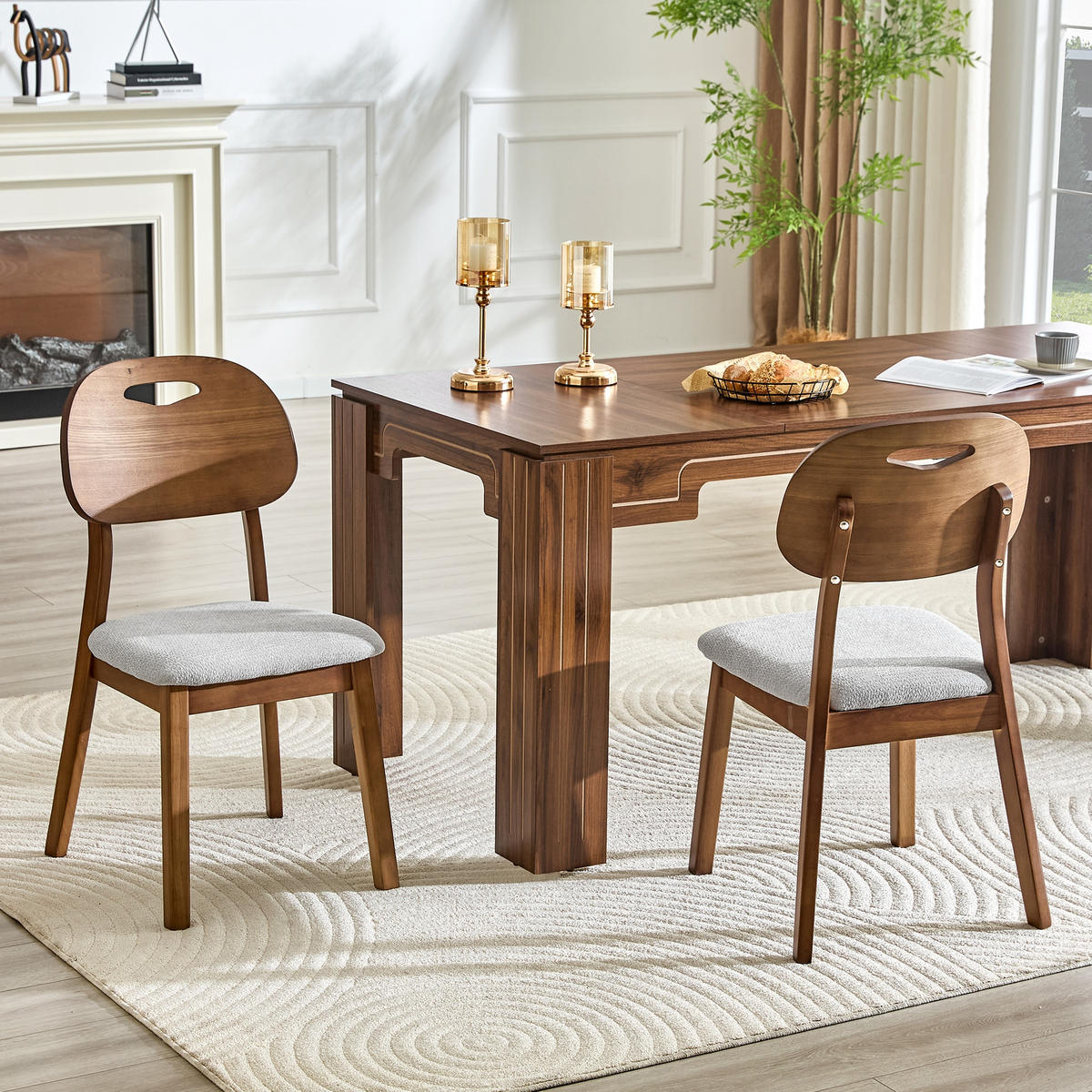 STUHL-SET DE-36737 2 Stück mit ovaler Rückenlehne und Tragegriff Grau - Grau, Holzwerkstoff (44/88/50cm) - ComfortXL