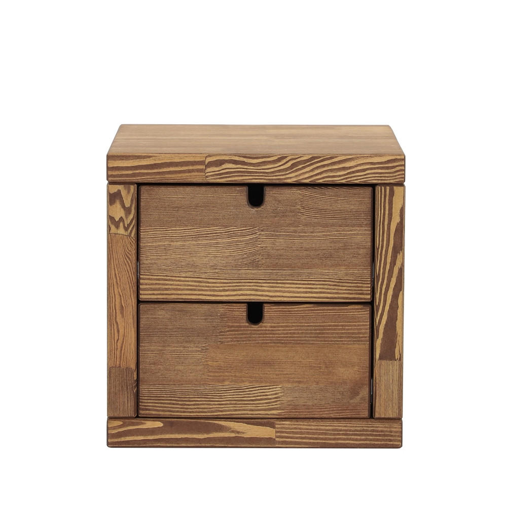 NACHTTISCH aus Massivholz MARIKA 1 - Dunkelbraun, Holz (40/40/40cm) - Seart