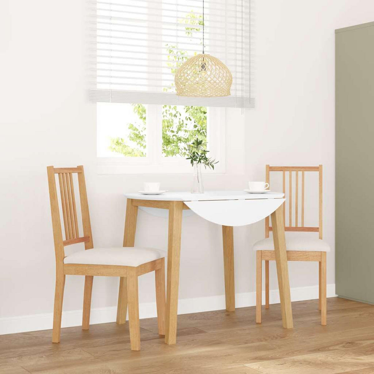 ESSZIMMERSTÜHLE mit Kissen 2 Stk. Natur Massivholz Gummibaum 40*47.5*89cm - Naturfarben/Weiß, Holz (40/89/47.5cm) - ZMH