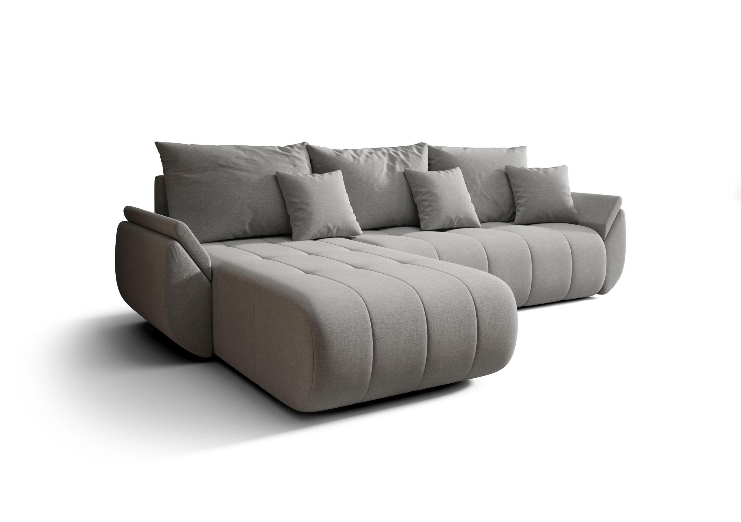 ECKSOFA mit Schlaffunktion TOKYO L Wind 84 - Grau, Textil (280/185cm) - Bedante