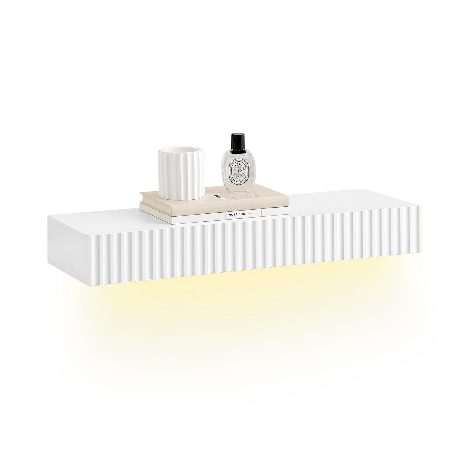 SoBuy POLIČKA SE ZÁSUVKOU Bílá 60x20x8cm Minimalistický
