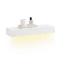 SCHWEBEREGAL mit Schublade Weiß, 60×20×8 cm - Weiß, Holzwerkstoff (60/8/20cm) - SoBuy