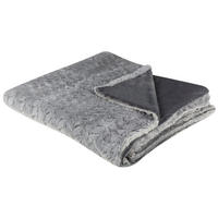 DECKE Hellgrau Saraswati 200/220 cm - Hellgrau, Textil (200/220cm) - Beliani