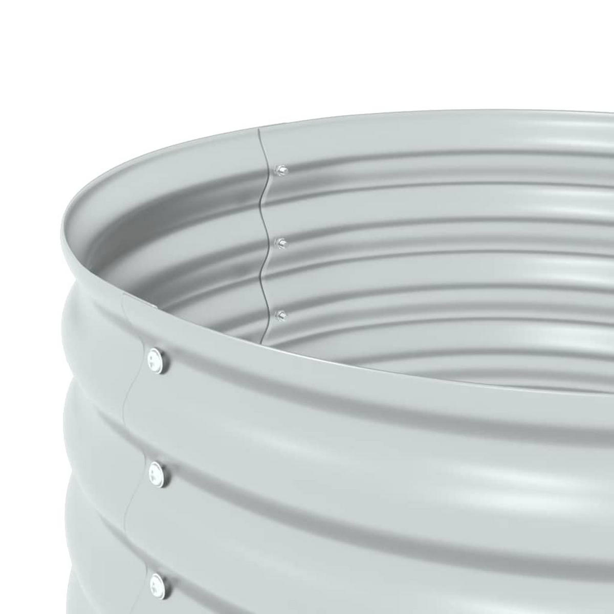 HOCHBEET rund für Garten BLUMO Metall 80x80x81 cm Silber - Silberfarben, Metall (80/81/80cm) - DELUKE