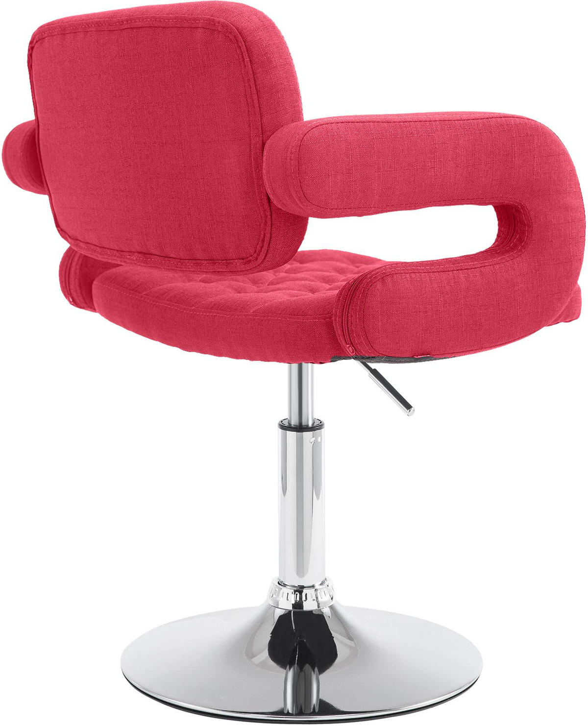 DREHSTUHL Stoff rot - Chromfarben/Rot, Textil/Metall (62/76/55cm) - CLP