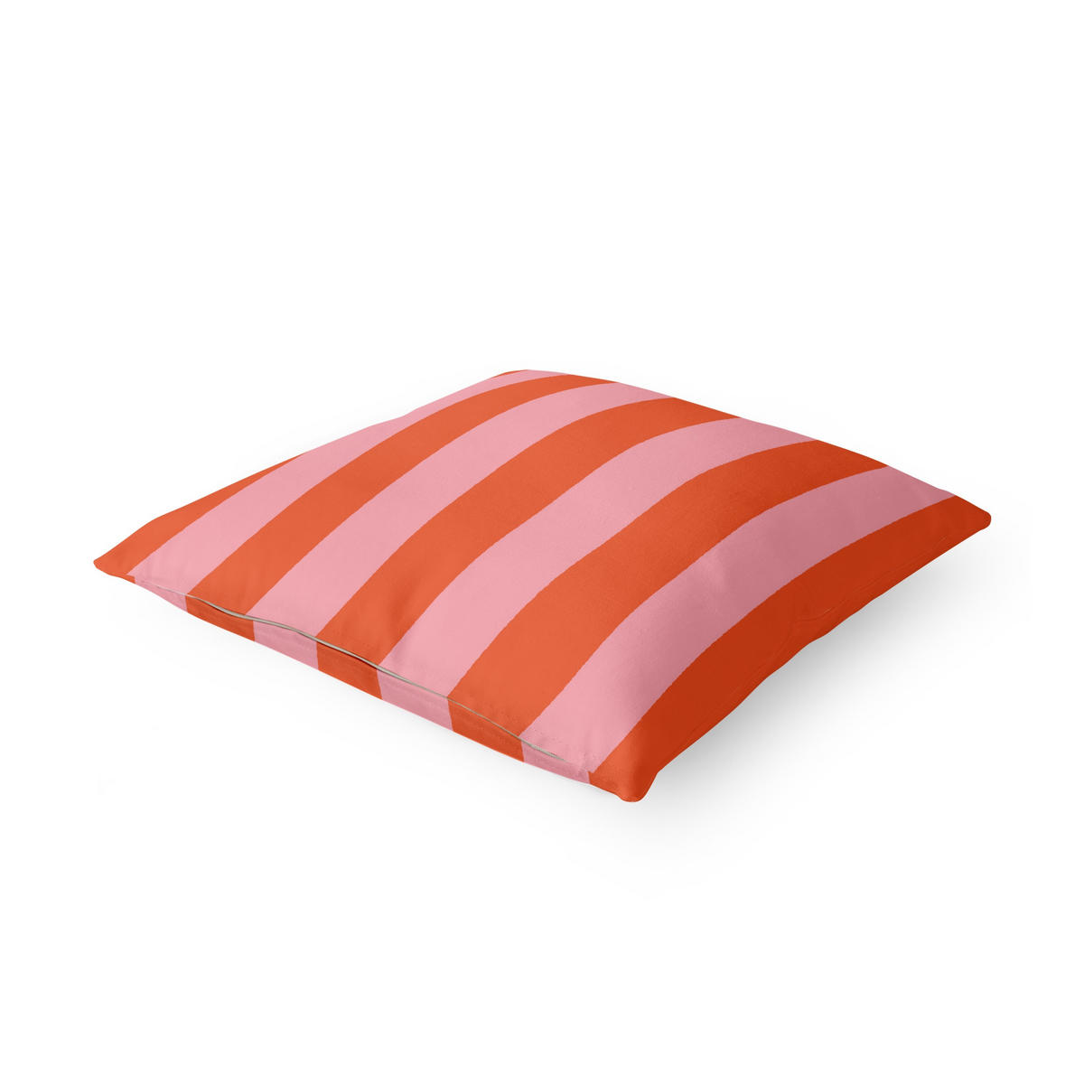 KISSENBEZUG PopArt Sommer Streifen Rosa Orange 40/40 cm - Rosa, Textil (40/40cm) - Bilderwelten