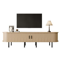 TV-SCHRANK Lowboard geriffelt Schiebetüren MDF - Naturfarben, Holz (170/46/40cm) - Fortuna Lai