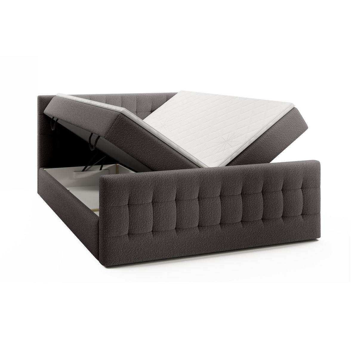 DOPPELBETT Yazo Royal 200x200 cm, Grau - Grau, Textil (200/200cm) - Fedve