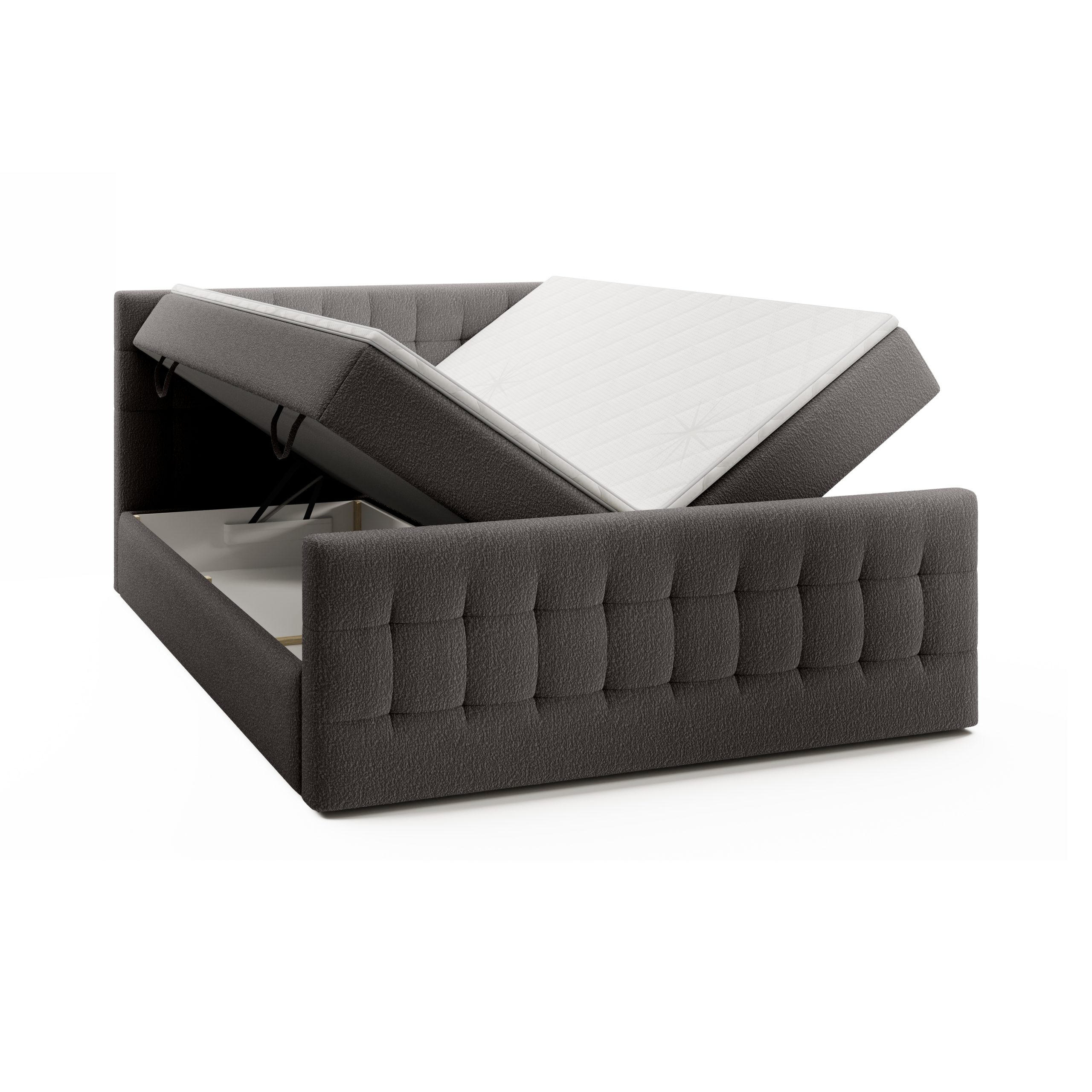 Thumbnail - Fedve Doppelbett, Grau, Textil, 160x200 cm, Schlafzimmer, Betten, Boxspringbetten