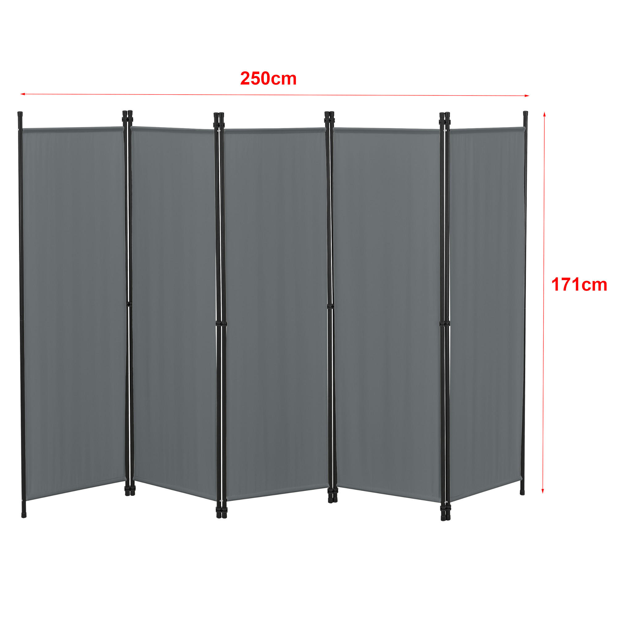 SICHTSCHUTZ Huesca - Dunkelgrau, Textil/Metall (250/2cm) - [en.casa]
