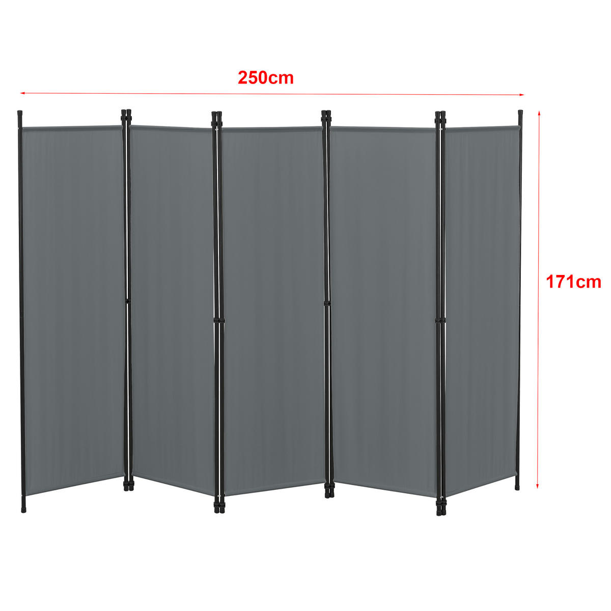 SICHTSCHUTZ Huesca - Dunkelgrau, Textil/Metall (250/2cm) - [en.casa]