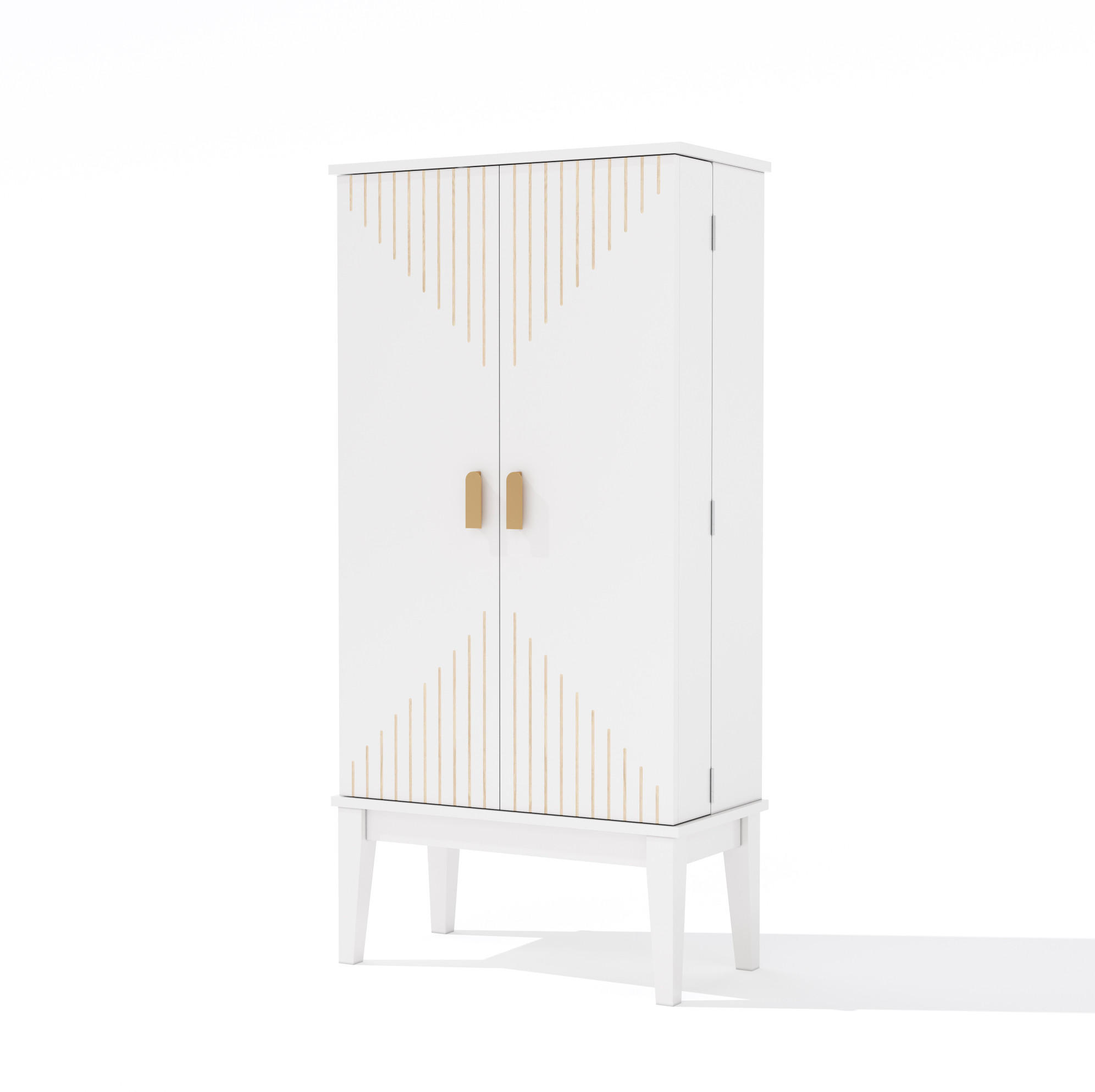 BUFFETSCHRANK 120/59/30 cm aus MDF mit 2 Türen und 5 Fächern im Vintage-Stil, Weiß - Weiß, Holzwerkstoff (59/120/30cm) - Redom