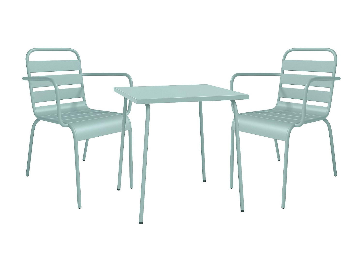 GARTENESSGRUPPE im Set - 2 -Sitzer - Stahl - mandelgrün - MIRMANDE - Grün, Metall - Vente-Unique