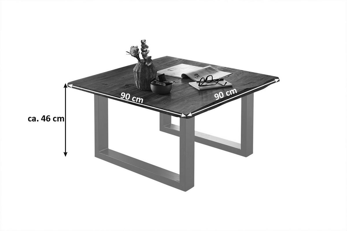 COUCHTISCH NOAH - Silberfarben/Braun, Holz/Metall (90/90/43cm) - SAM
