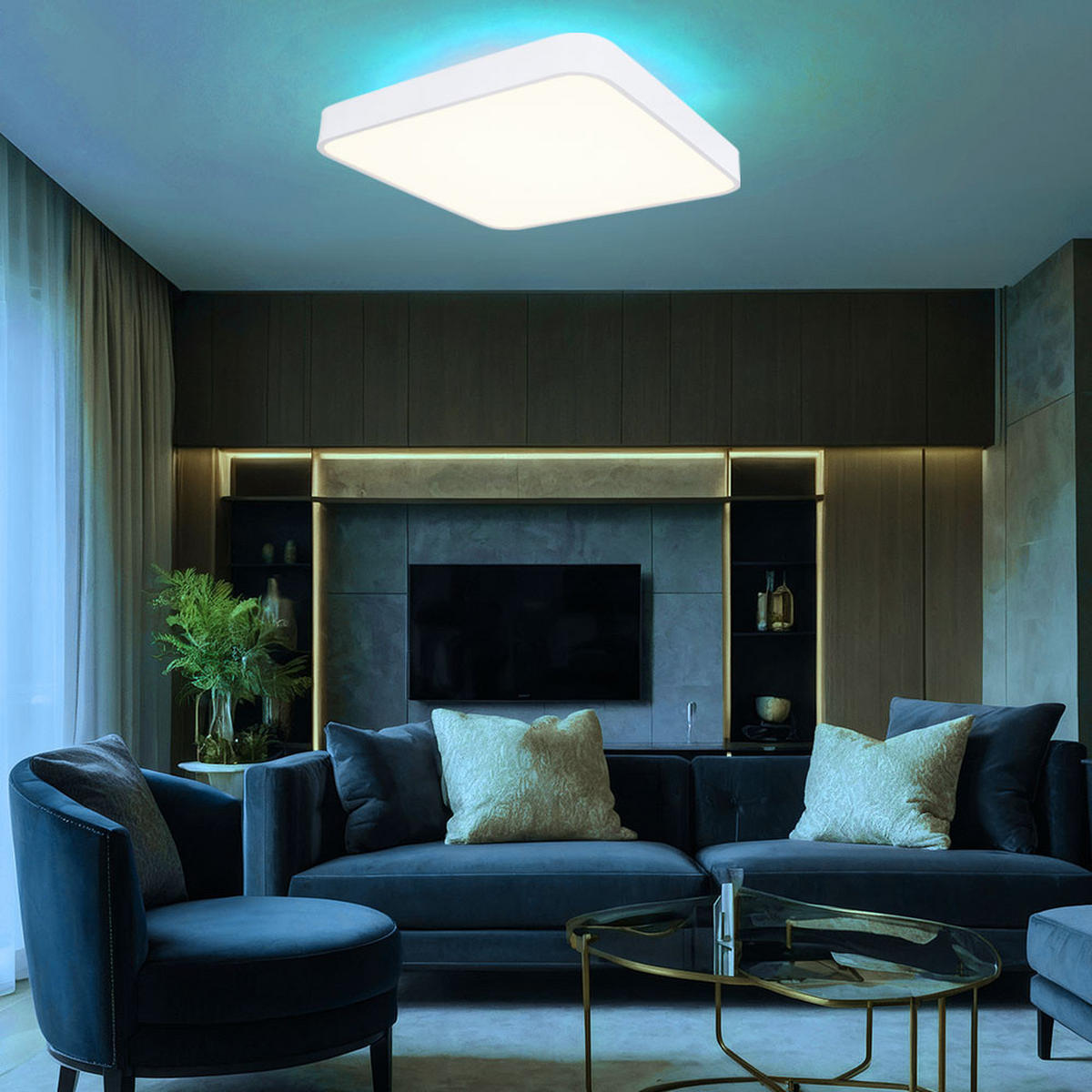 LED DECKENLEUCHTE Leanara Weiß Metall - Weiß, Metall (73/73/10.5cm)