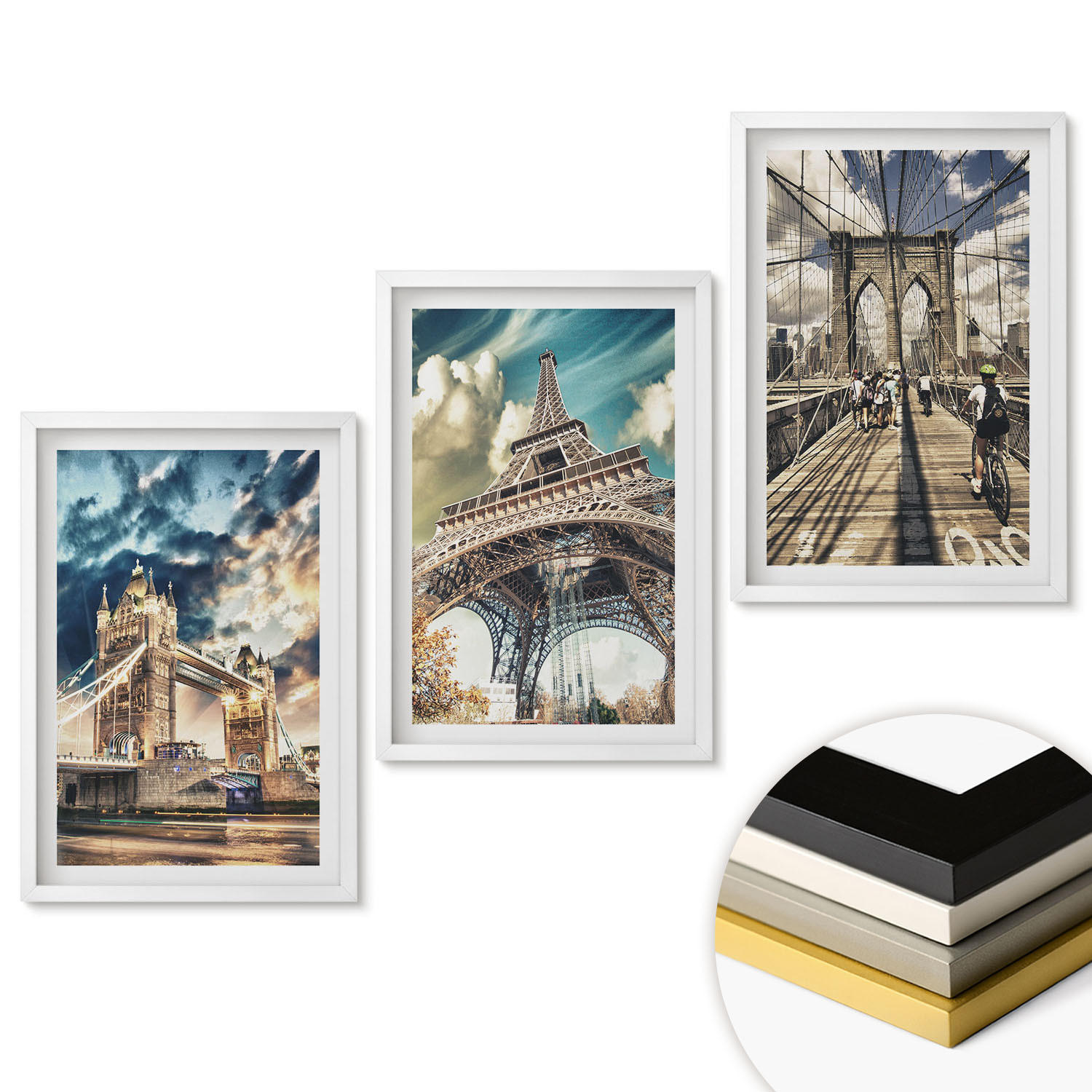 ArtPrintCave Wandbilder Weiß 40x60 cm