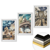 WANDBILDER 3er-Set - 40x60 cm Weißer Rahmen - Brücken, Türme, europäische Städte - Weiß, Kunststoff (40/60cm) - ArtPrintCave