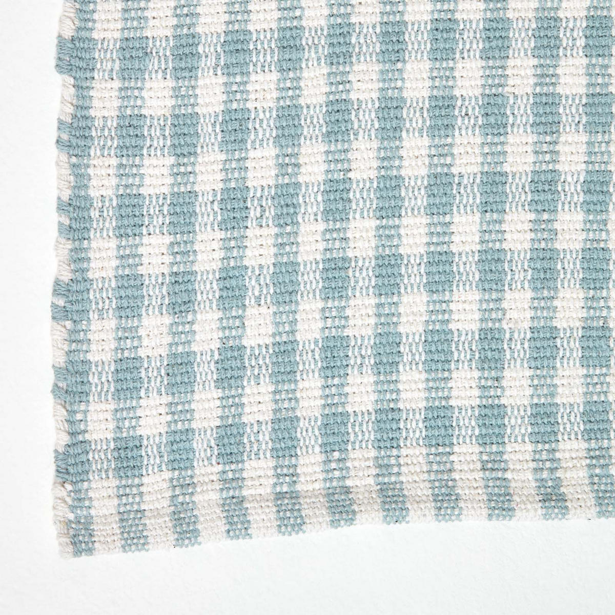 BAUMWOLLTEPPICH Vichy-Karo 60/90 cm - Blau, Textil (60/90cm) - Homescapes