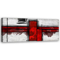 KUNSTDRUCK Rot 90/30 cm - Rot, Textil (90/30cm) - KUNSTLOFT