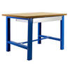WERKBANK BUFFALO WOOD mit Schublade | HxBxT 87x120x75cm | Traglast 600kg | Blau - Blau, Metall (120/87/75cm) - PROREGAL
