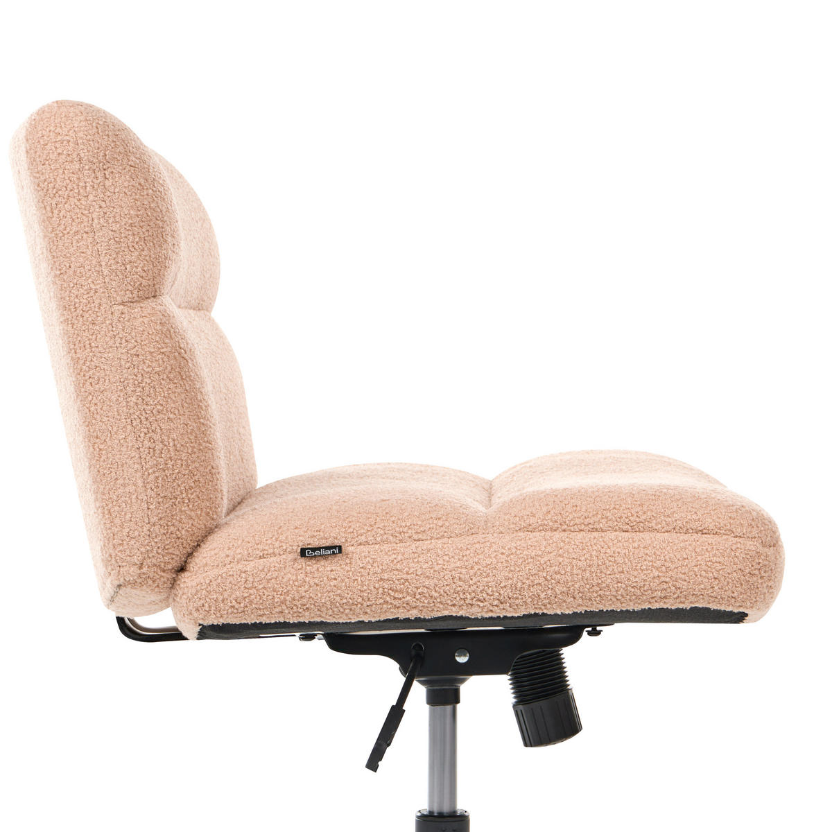 SCHREIBTISCHSTUHL Bouclé Pfirsichrosa Catlin - Pink, Textil (64/80/68cm) - Beliani