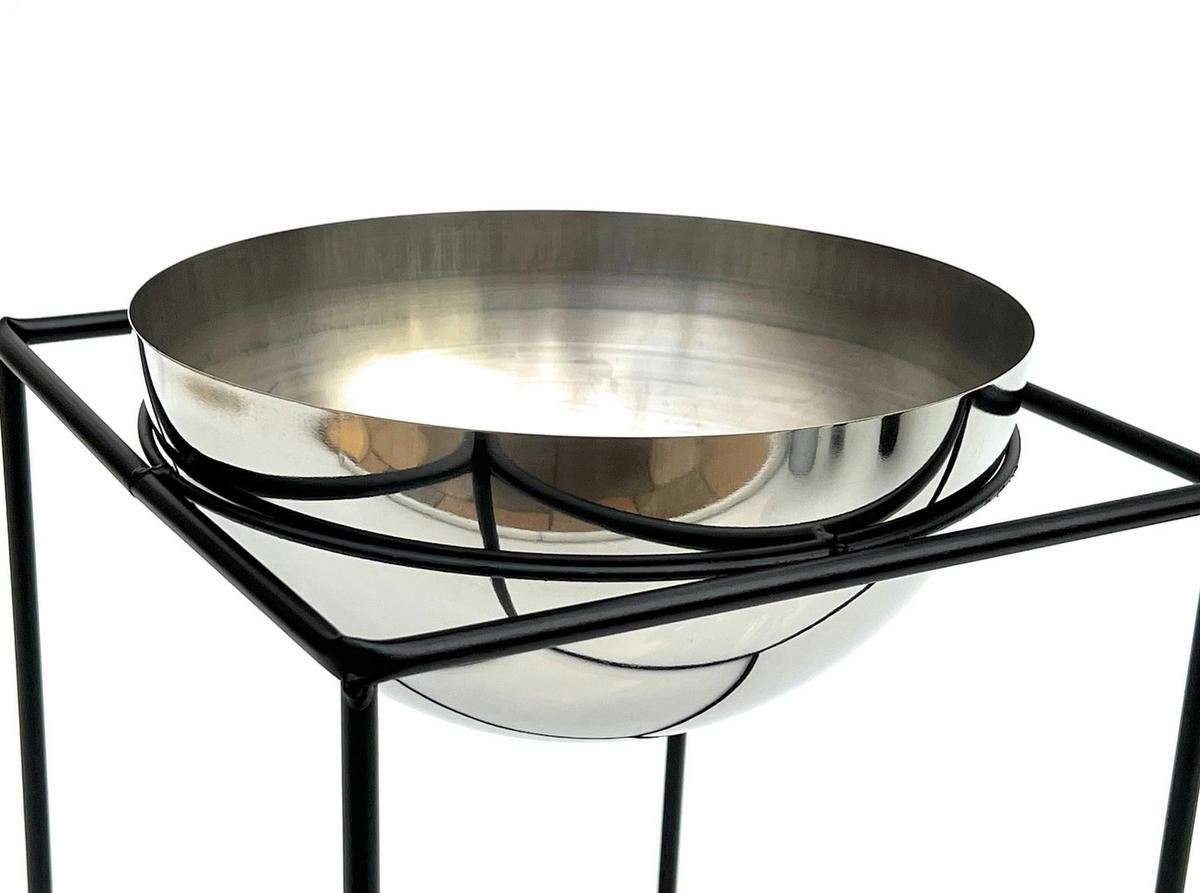 BLUMENHOCKER MIT Topf 3er Set Metall Schwarz Silber 96256 - Schwarz, Metall (25/35/25cm) - DanDiBo