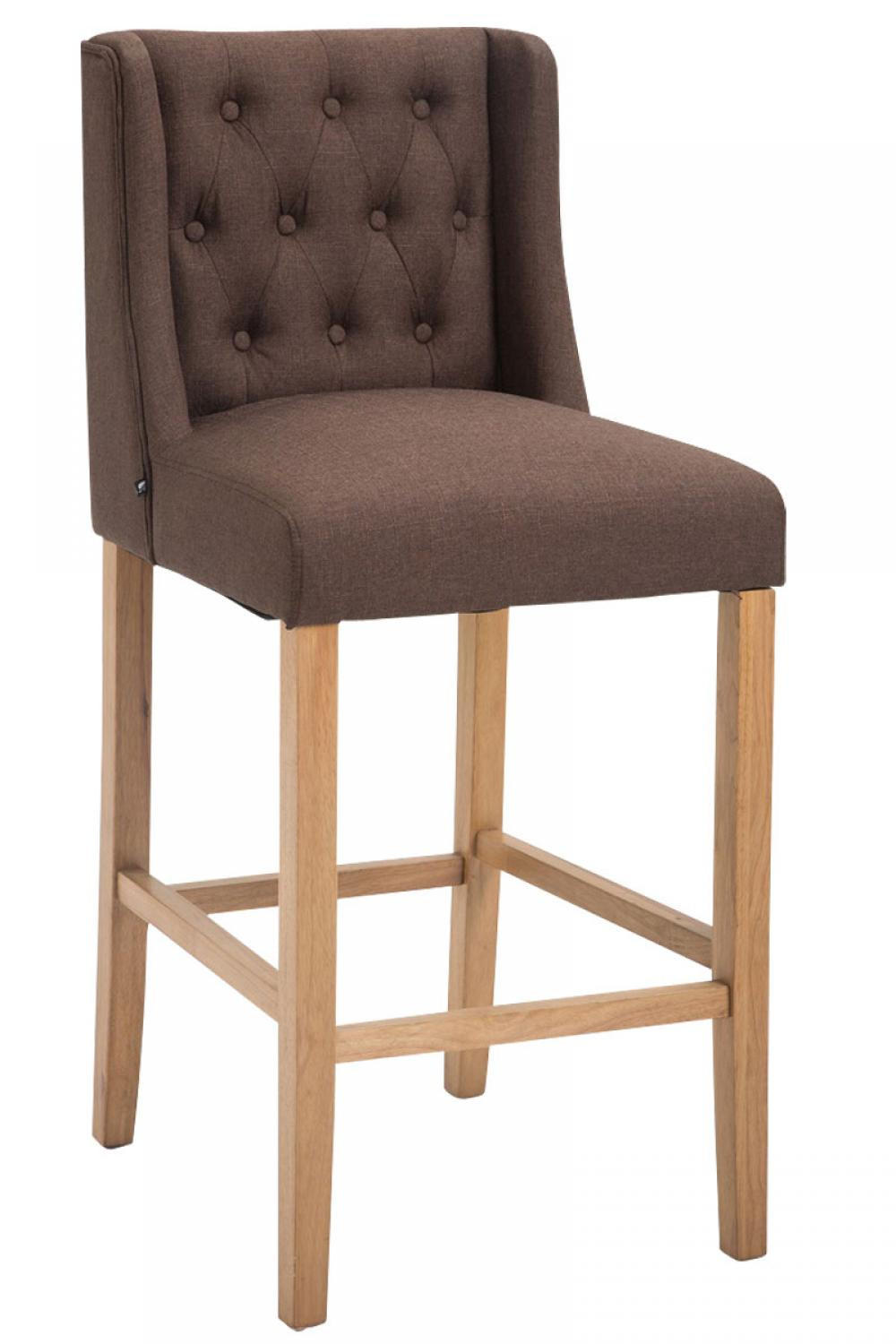 BARHOCKER Stoff braun - Naturfarben/Braun, Holz/Textil (56/111/51cm) - CLP