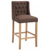 BARHOCKER Stoff braun - Naturfarben/Braun, Holz/Textil (56/111/51cm) - CLP