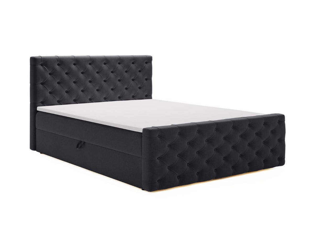 BOXBETT Montego 160x200 Dunkelgrau - Dunkelgrau, Holz/Textil (160/200cm) - Graingold