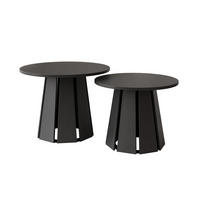 COUCHTISCH-SET VERDA, 2-teilig, Farbe Graphitschwarz, Ø 57/67 cm - Graphitfarben, Holz (67/67/57cm) - Idohome