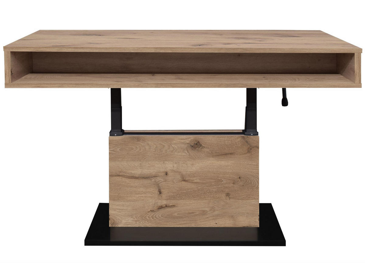 COUCHTISCH Höhenverstellbar Else 2 110x59x60 Holzwerkstoff Viking Oak - Eichefarben/Schwarz, Holzwerkstoff (110/60/59cm) - 58aufmkessel