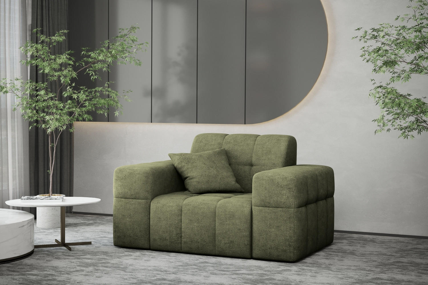 SESSEL NIMES Stoff Perfect Harmony Grün - Grün, Holz/Textil (120/82/92cm) - Kaiser Möbel