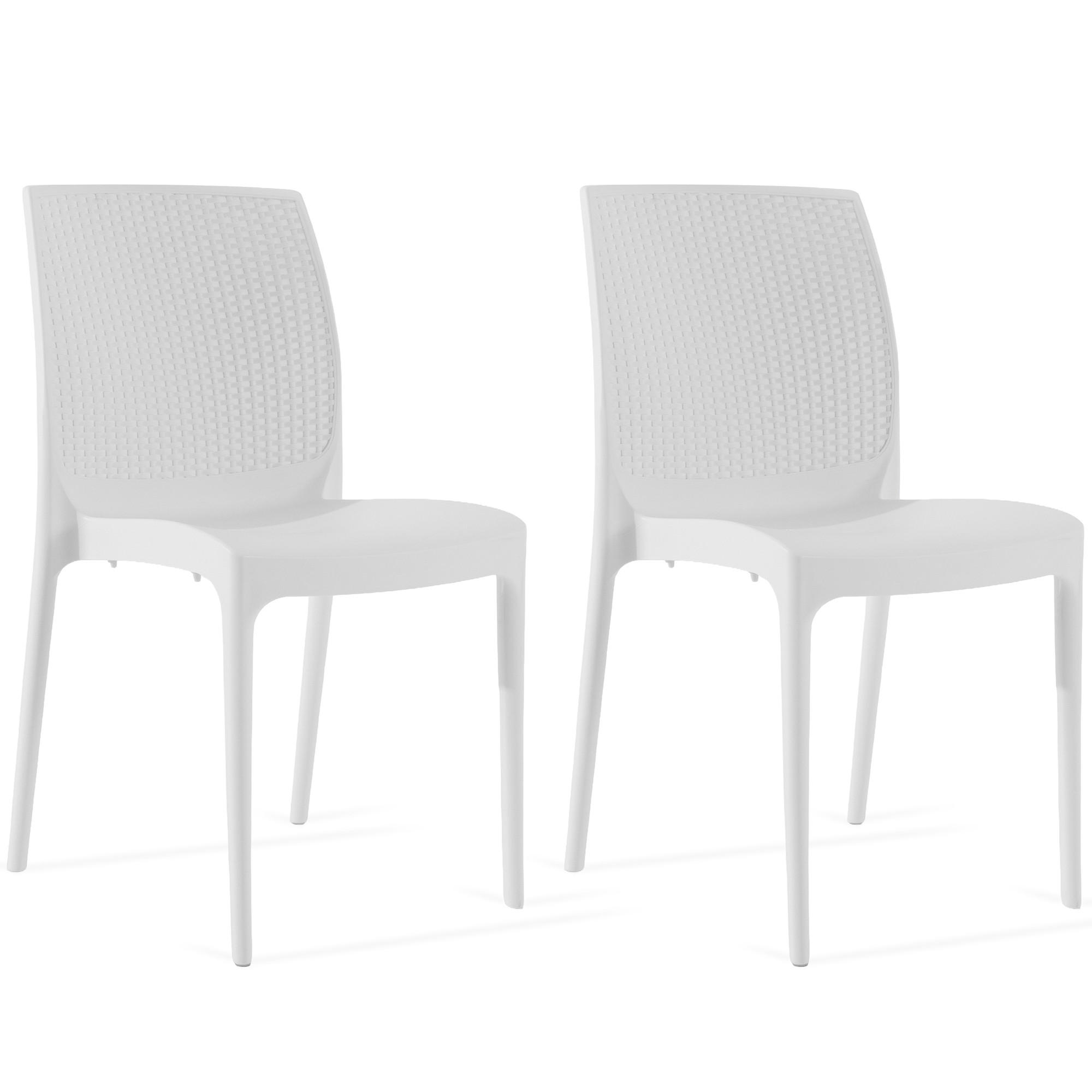 GARTENSTUHL RANTU 2-tlg, Weiß - Weiß, Kunststoff (45/84/55cm) - KONSIMO®