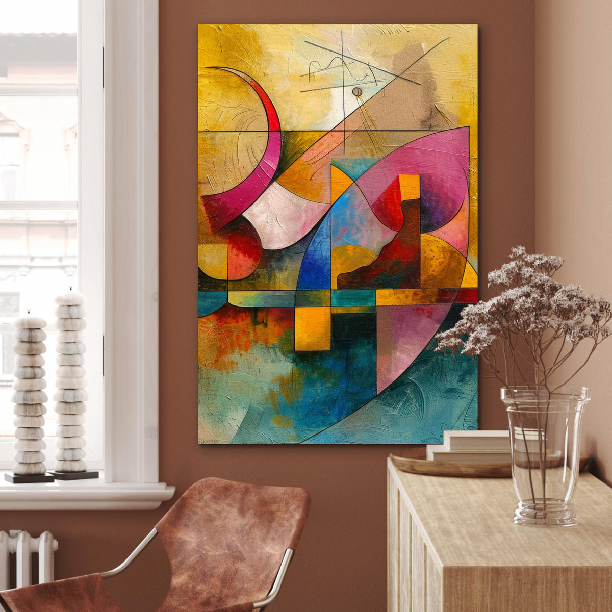 METALLBILD Kunst - Abstrakt - Modern 60x90 cm - Gelb, Metall (60/90cm) - MuchoWow