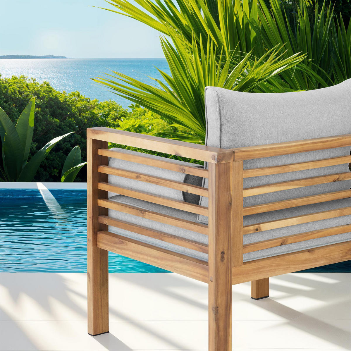 GARTEN-LOUNGESESSEL Boka, 72 x 63 x 64,5 cm, braun - Braun, Holz (72/78/63cm) - tectake