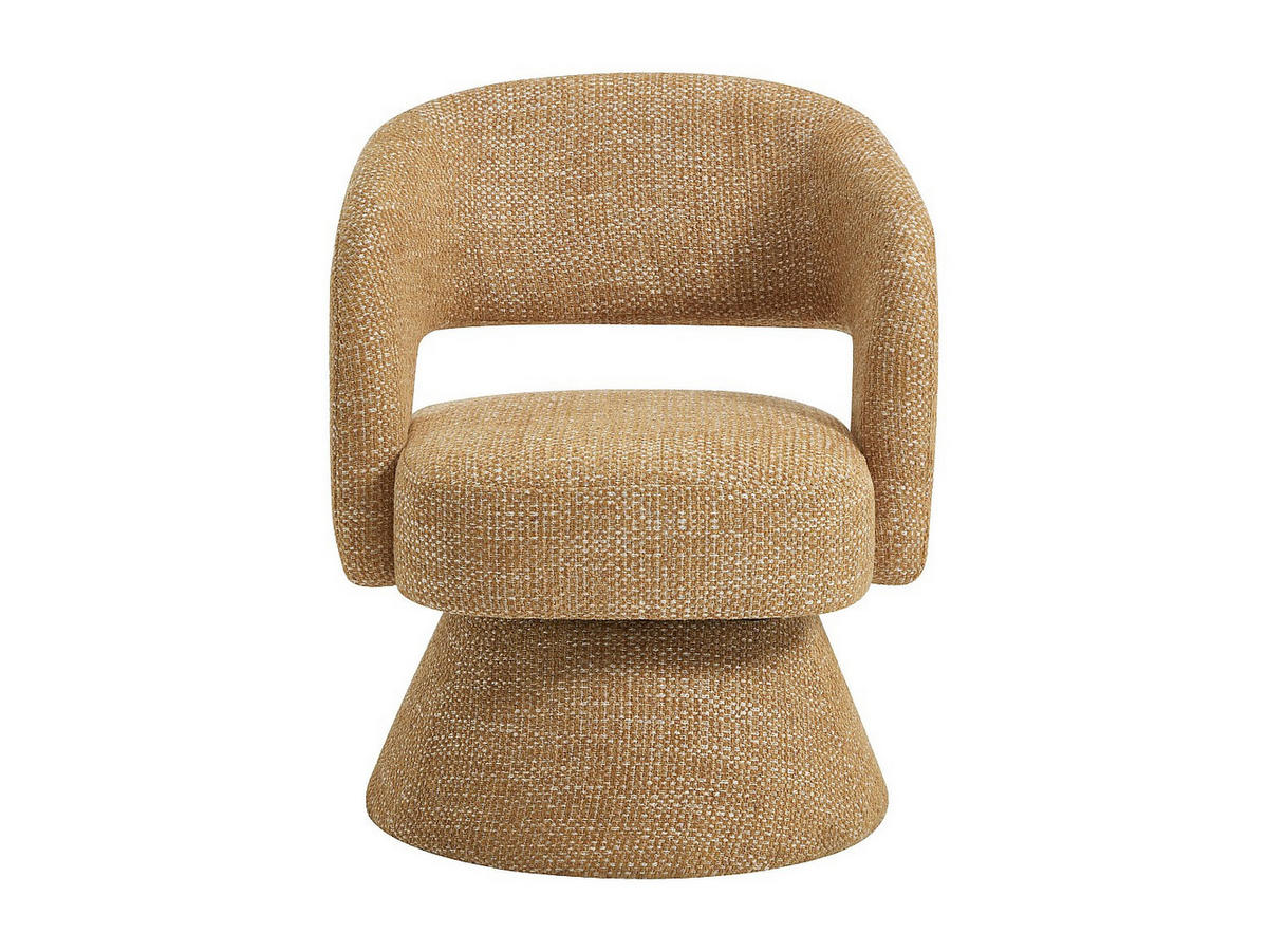 DREHBARER Sessel - Strukturstoff Senfgelb - NAROLIA - Gelb, Textil (64/82/71.5cm) - Vente-Unique