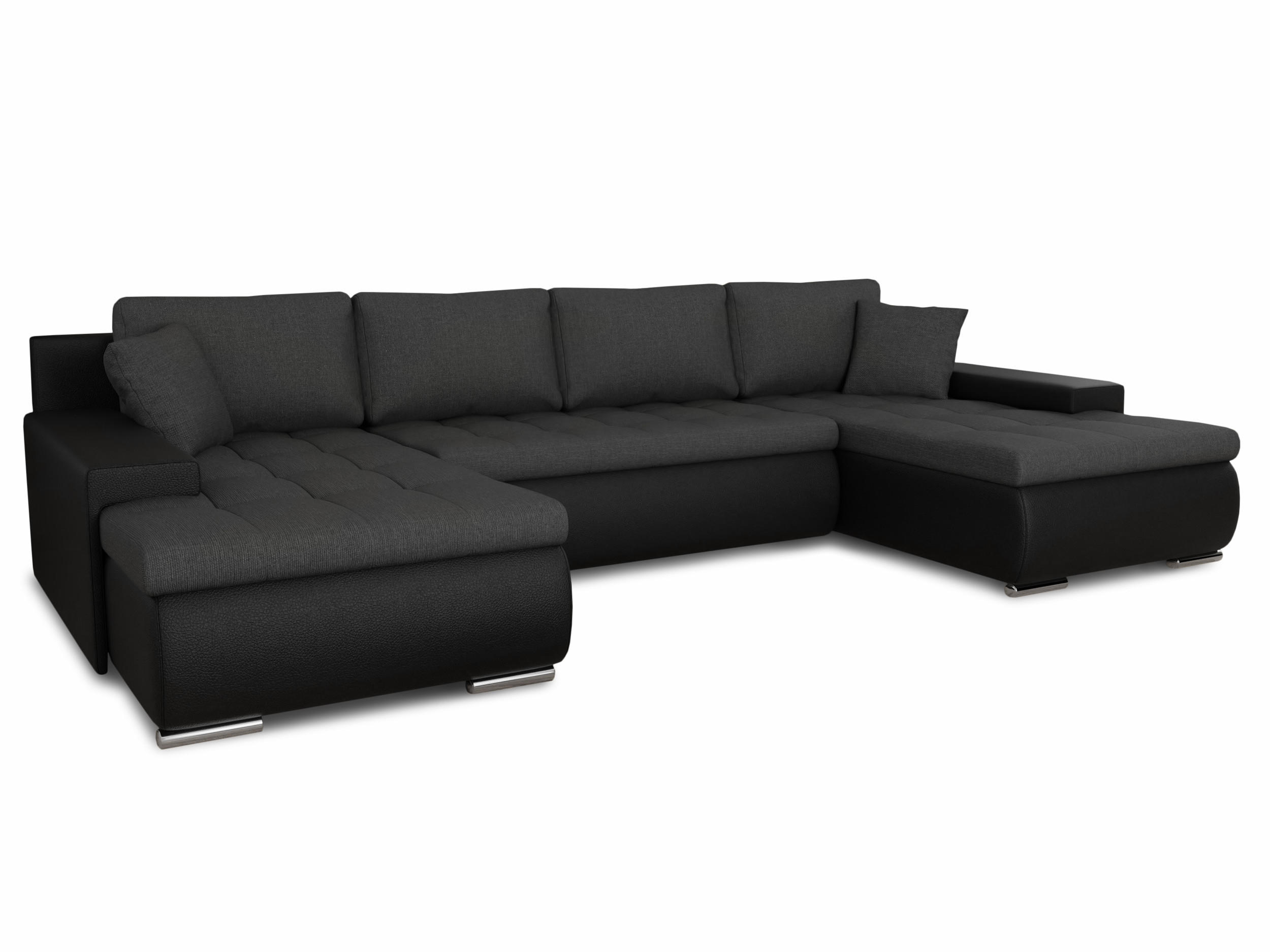 WOHNLANDSCHAFT Faris U - Schwarz, Holz/Textil (350/85/185cm) - Sofnet