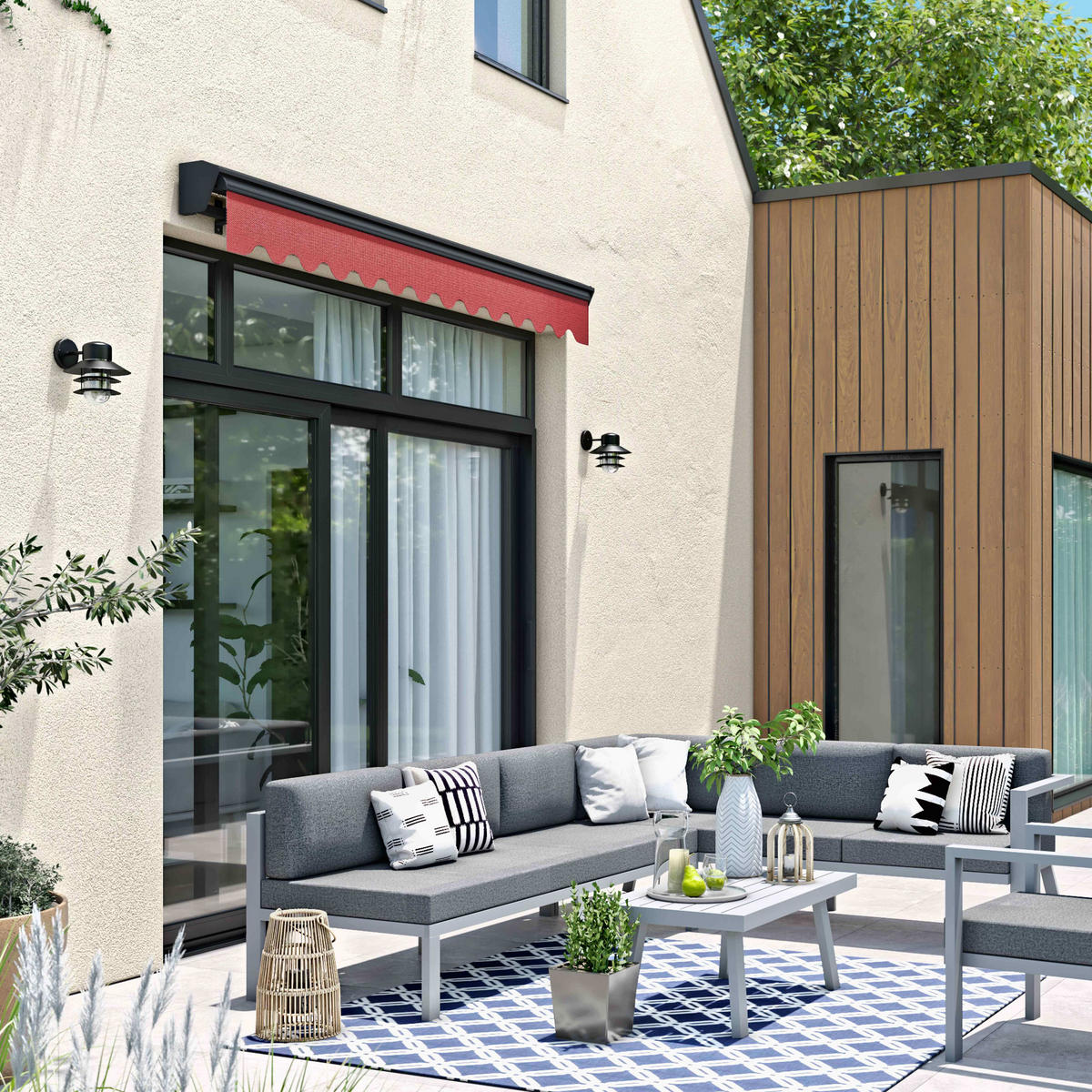 MARKISE 2,50x2m, Rot - Rot, Metall (200/1/250cm) - Oviala