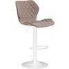 BARHOCKER Cora, Gestell weiß, Stoff Taupe - Taupe/Weiß, Textil/Metall (47/100/51cm) - TPFLiving