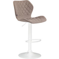 BARHOCKER Cora, Gestell weiß, Stoff Taupe - Taupe/Weiß, Textil/Metall (47/100/51cm) - TPFLiving