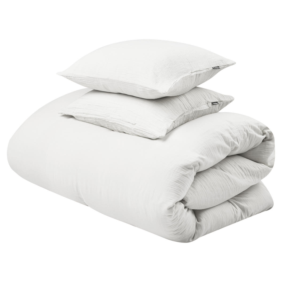 BETTWÄSCHE-SET 220/240 cm Baumwollmusselin Cremeweiß Sumner - Creme, Textil (220/240cm) - Beliani