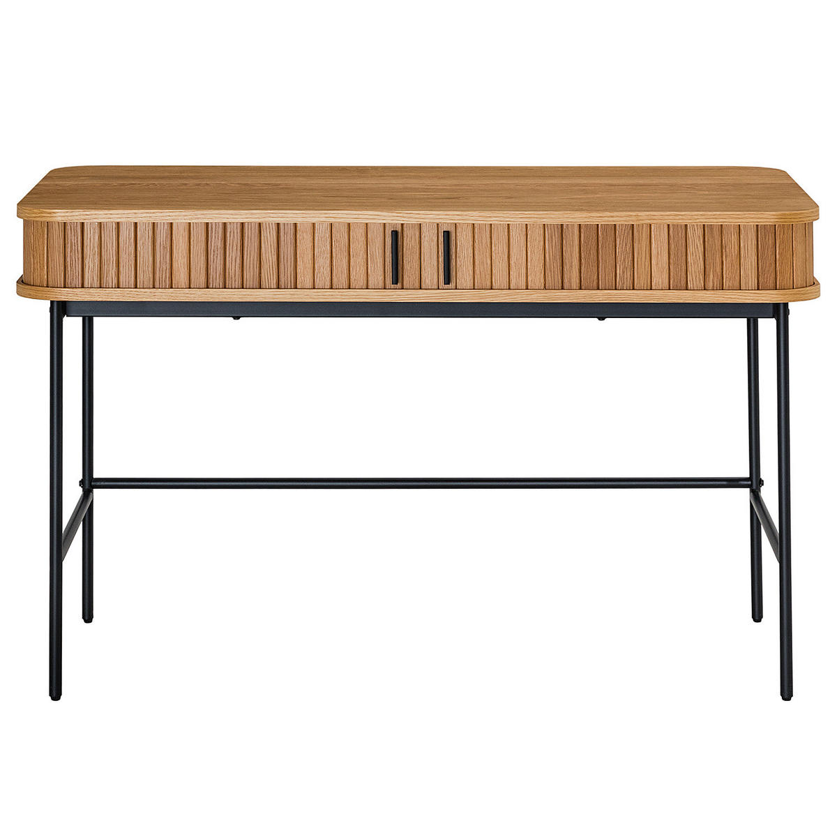 SCHREIBTISCH - Echtholzfurnier - Eichefarben, Holzwerkstoff/Metall (60/120/76cm) - home24