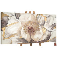 GEMÄLDE Malve auf Keilrahmen 100x50 cm - Braun, Holz (100/50cm) - YS-art gallery