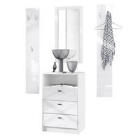 GARDEROBE Pino Weiß Hochglanz - Weiß Hochglanz, Holzwerkstoff (135/190/36cm) - Vladon