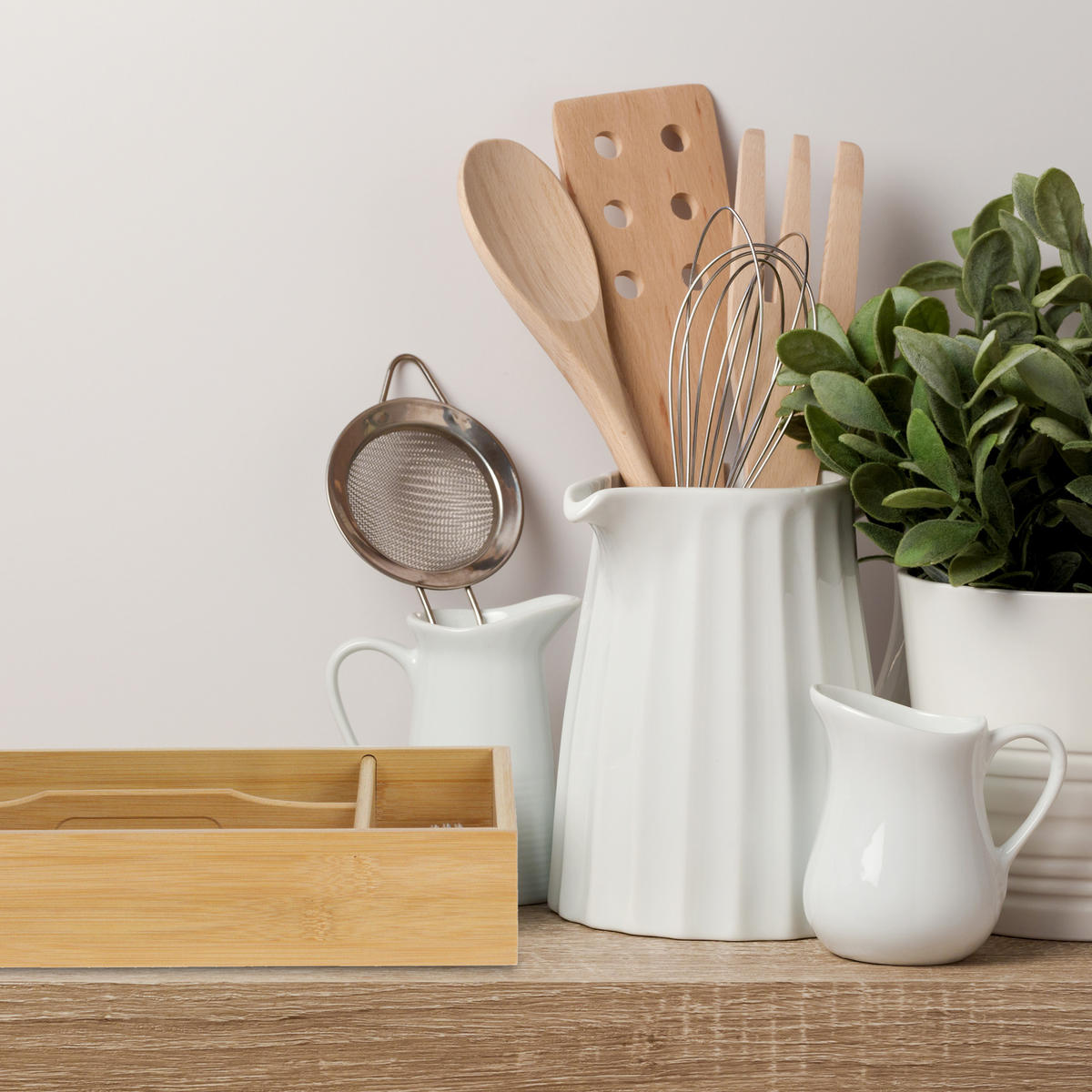 BESTECKKASTEN - Hellbraun, Holz (37/7/23cm) - Relaxdays