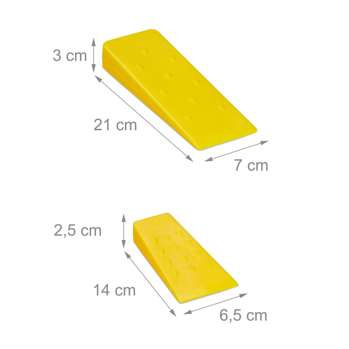 4XFÄLLKEIL - Gelb, Kunststoff (21/7/3cm) - Relaxdays